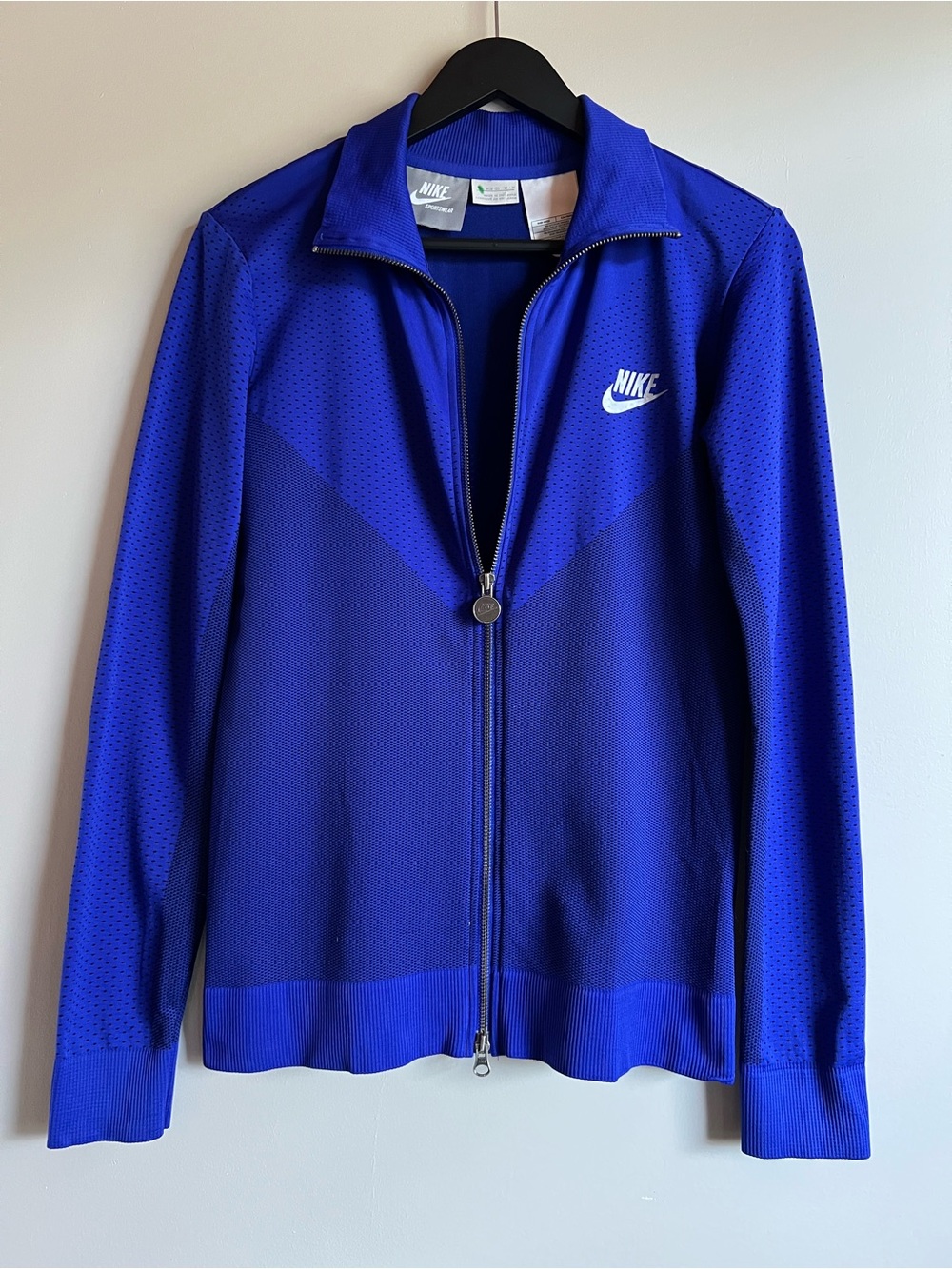 Nike Sportswear Blue Full Zip Track Jacket Athletic Gym Running Medium Mesh EUC